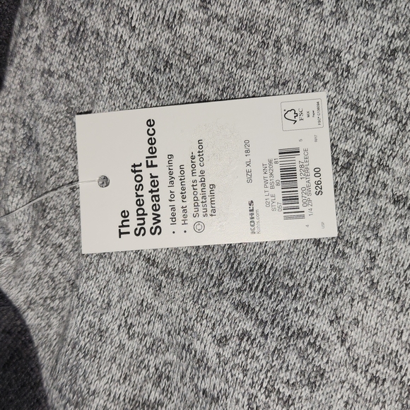 NWT Sonoma Goods For Life 1/4 zip fleece sweater Size XL(18-20) - Picture 5 of 5